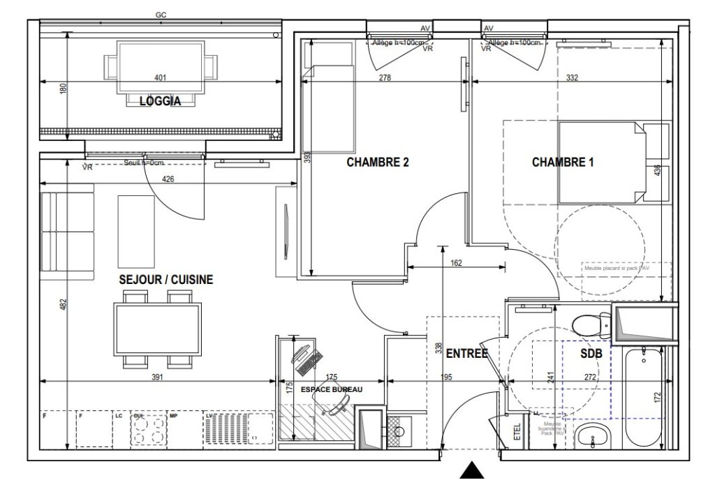 APPARTEMENT T3 A LOUER - ROUBAIX - 59.93 m2 - 750 &euro; charges comprises par mois