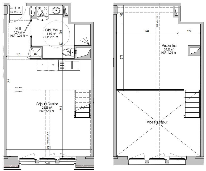 APPARTEMENT T1 BIS A LOUER - MARQUETTE LEZ LILLE - 35.98 m2 - 572 &euro; charges comprises par mois