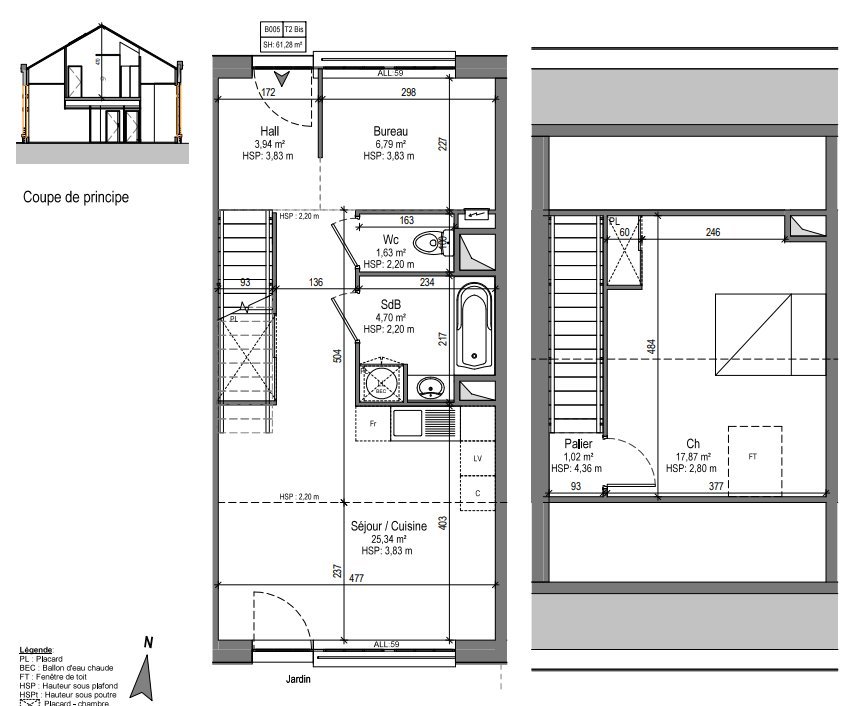 APPARTEMENT T2 A LOUER - MARQUETTE LEZ LILLE - 60.62 m2 - 741 &euro; charges comprises par mois