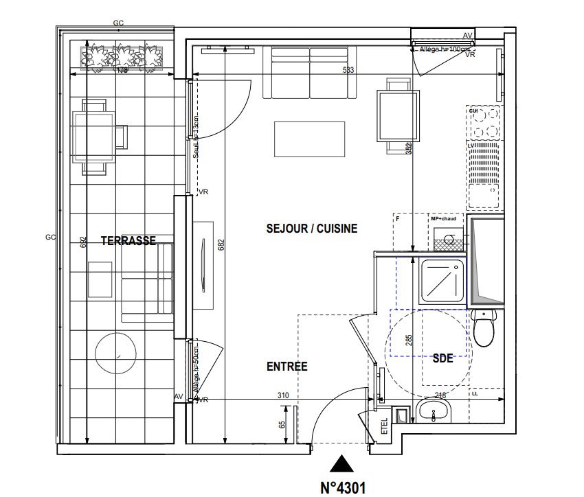 APPARTEMENT T1 A LOUER - ROUBAIX - 33.99 m2 - 565 &euro; charges comprises par mois
