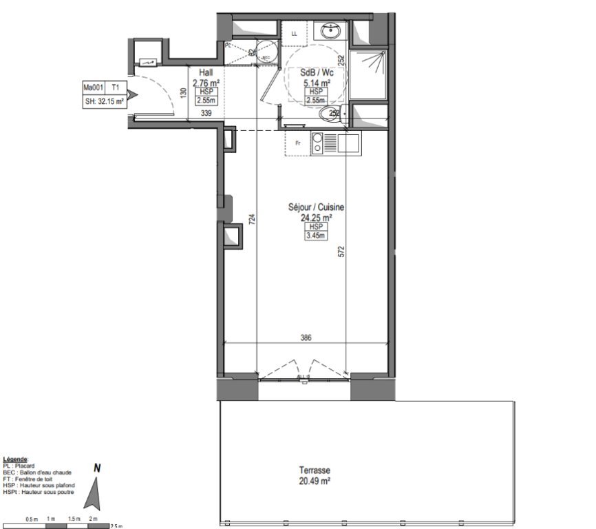 APPARTEMENT T1 A LOUER - MARQUETTE LEZ LILLE - 31.76 m2 - 634 &euro; charges comprises par mois