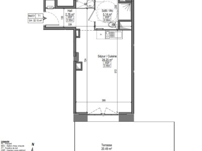 APPARTEMENT T1 A LOUER - MARQUETTE LEZ LILLE - 31.76 m2 - 634 &euro; charges comprises par mois