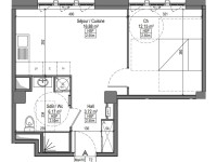 APPARTEMENT T2 A LOUER - MARQUETTE LEZ LILLE - 38.18 m2 - 595 &euro; charges comprises par mois