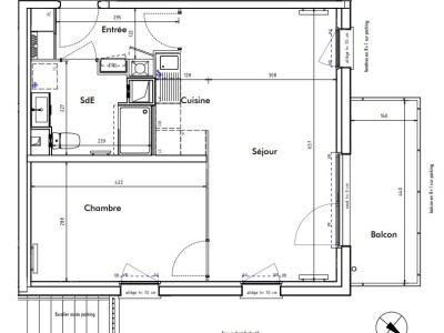APPARTEMENT T2 A LOUER - RONCQ - 45.8 m2 - 603 € charges comprises par mois