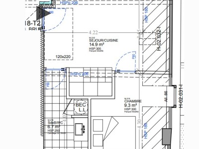 APPARTEMENT T2 A LOUER - SECLIN - 30.92 m2 - 595 € charges comprises par mois