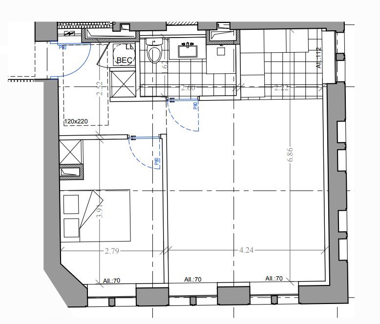APPARTEMENT T2 A LOUER - SECLIN - 45.8 m2 - 620�&euro; charges comprises par mois