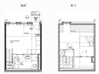 APPARTEMENT T2 A LOUER - SECLIN - 44.74 m2 - 620�&euro; charges comprises par mois