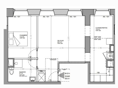 APPARTEMENT T2 A LOUER - SECLIN - 55.7 m2 - 690�&euro; charges comprises par mois