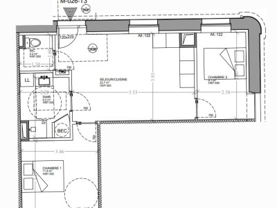 APPARTEMENT T3 A LOUER - SECLIN - 51.9 m2 - 695�&euro; charges comprises par mois