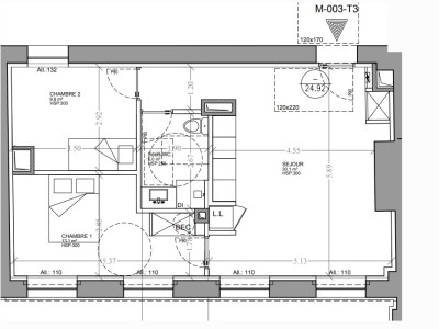 APPARTEMENT T3 A LOUER - SECLIN - 58 m2 - 725�&euro; charges comprises par mois