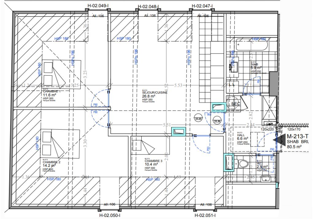 APPARTEMENT T4 A LOUER - SECLIN - 73.22 m2 - 890�&euro; charges comprises par mois